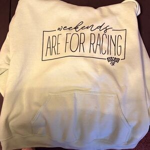 Mint colored weekends are for racing hoodie